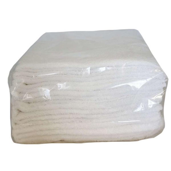 Полотенце махровое 50х70 см 500 г/кв.м белое 10 штук в упаковке
