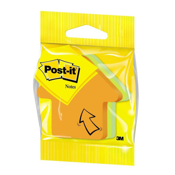 Стикеры фигурные Post-it Стрелка неоновые 3 цвета (1 блок, 225 листов)