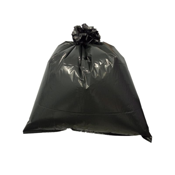 Мешки для мусора на 180 л черные (ПВД, в пачке 50 штук)