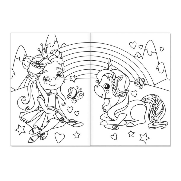 Раскраска БУКВА-ЛЕНД для маленьких принцесс 8 штук