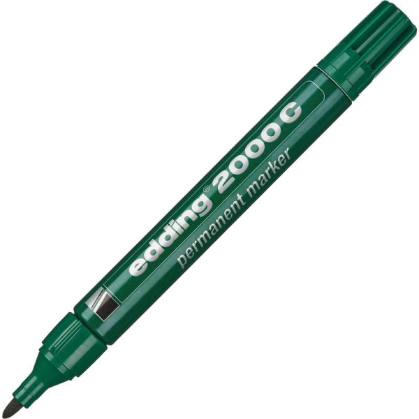 Маркер перманентный Edding 2000C/4 зеленый(толщина линии 1,5-3 мм) круглый наконечник металлический корпус