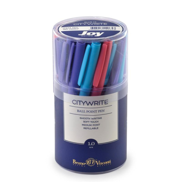 Ручка шариковая неавтоматическая Bruno Visconti CityWrite Joy синяя  (толщина линии 0.7 мм)