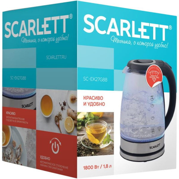 Чайник Scarlett SC-EK27G88 прозрачный