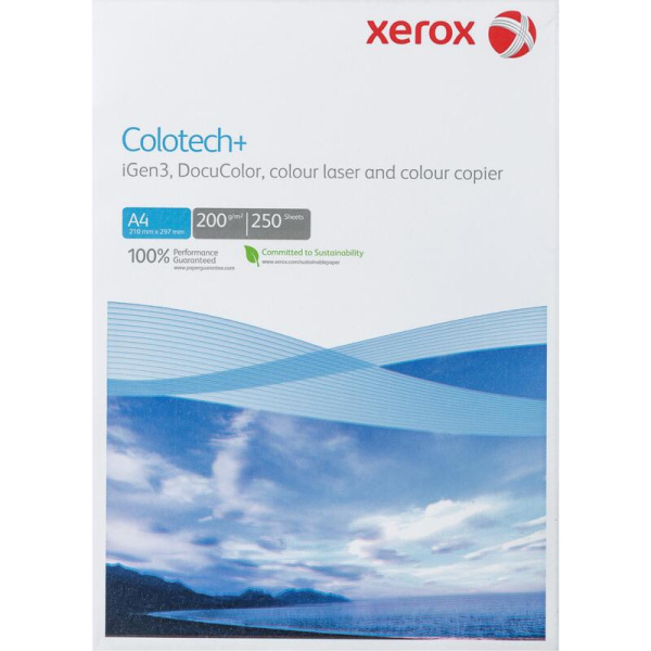 Бумага для цветной лазерной печати Xerox Colotech + ( A4, 200 г/кв.м,  250 листов, 003R94661)