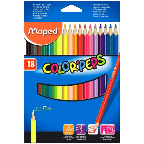 Карандаши цветные Maped COLOR'PEPS 18 цв.