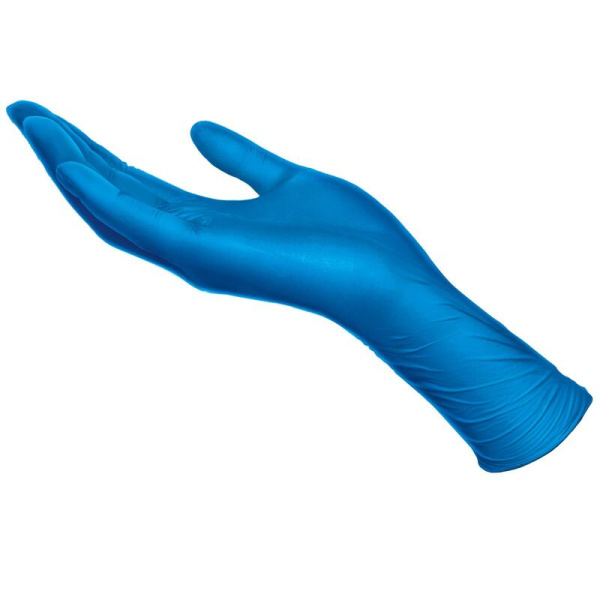 Перчатки одноразовые повышенной прочности High Risk латексные  неопудренные синие (размер M, 50 штук/25 пар в упаковке)