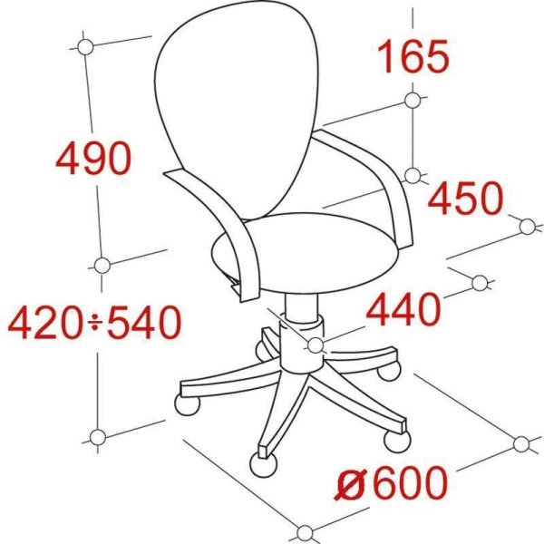 Кресло офисное Бюрократ CH 320 черное (искусственная кожа/сетка/ткань, пластик)