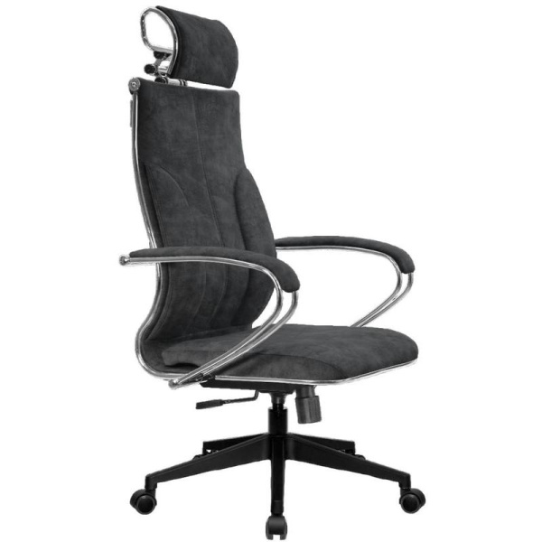 Кресло для руководителя Метта L 2c 44 темно-серое (ткань, пластик)