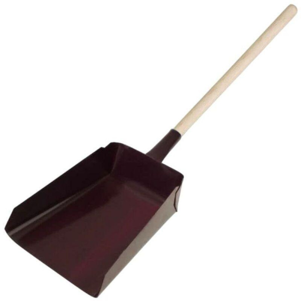 Совок для мусора металл окрашенный с деревянной ручкой цвет в  ассортименте  (ширина 19 см, ручка 31 см)