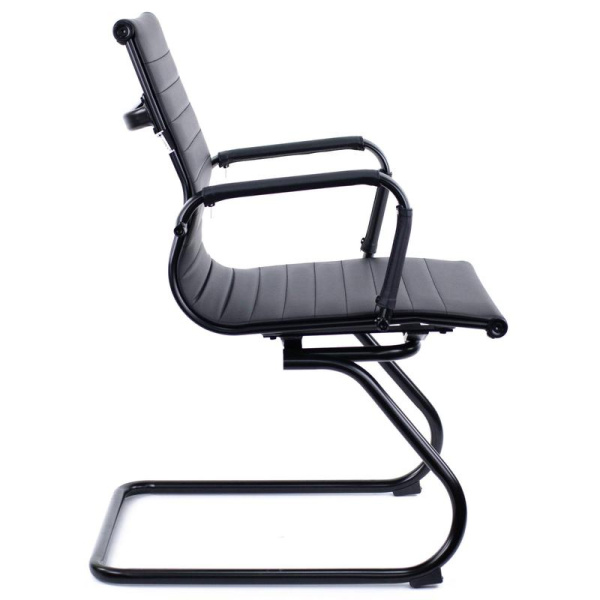Конференц-кресло Everprof Leo Black CF черное (экокожа, металл черный)
