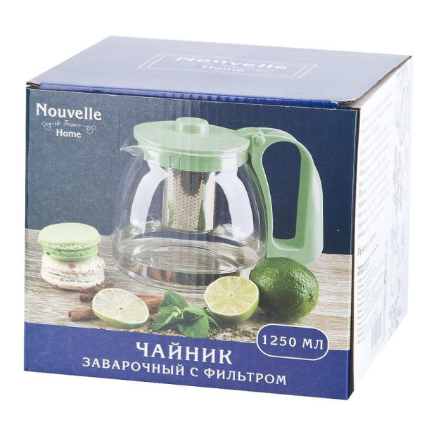 Чайник заварочный Nouvelle Home 5261015 стеклянный 1250 мл