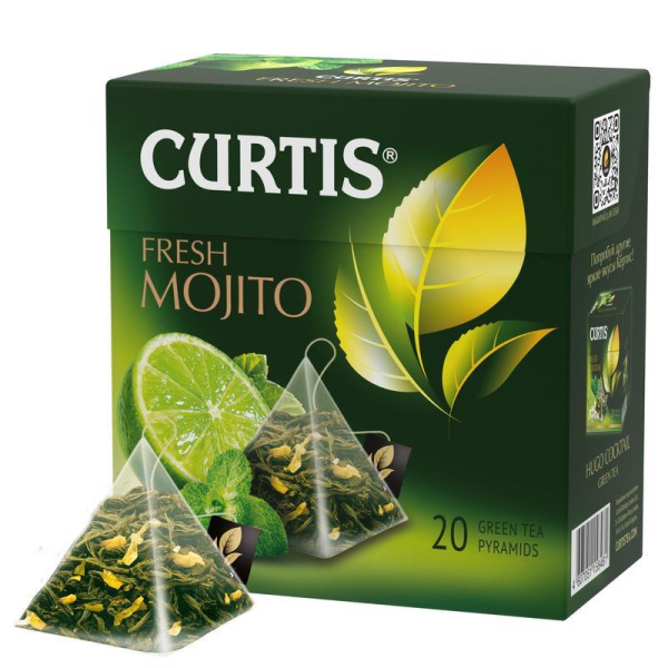 Чай Curtis Fresh Mojito зеленый (6 упаковок по 20 пакетиков-пирамидок)