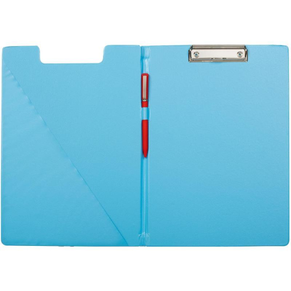 Папка-планшет с зажимом Attache Bright colours A4 голубая с выдвижным подвесом