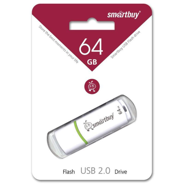 Флеш-память SmartBuy Crown 64 Gb USB 2.0 белая