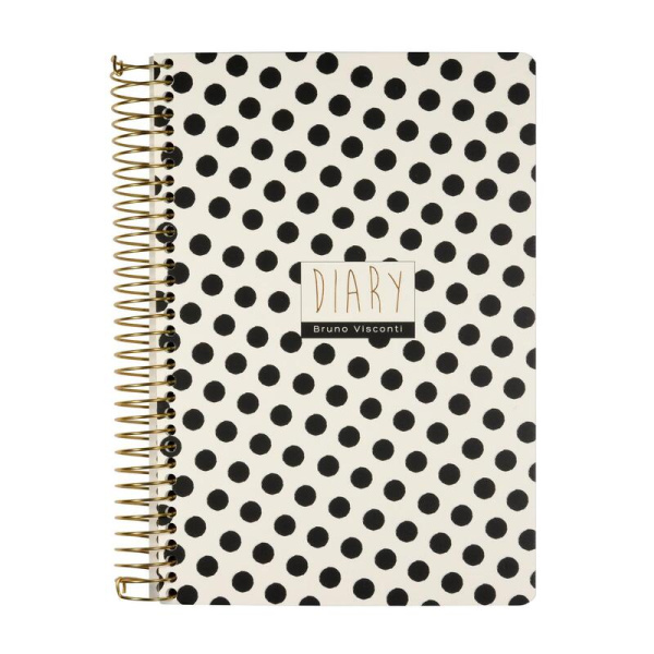 Ежедневник недатированный Bruno Visconti Black&White Cute Diary  Горошек картон А5 136 листов комбинированный