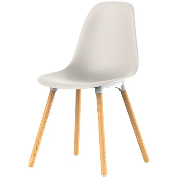 Стул обеденный Brava светло-бежевый (пластик, массив дерева) Стул обеденный Brava светло-бежевый (пластик, массив дерева)