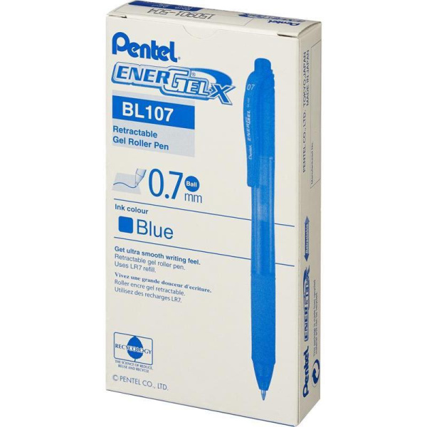 Ручка гелевая автоматическая Pentel EnerGel Rec синяя (толщина линии 0.35 мм)