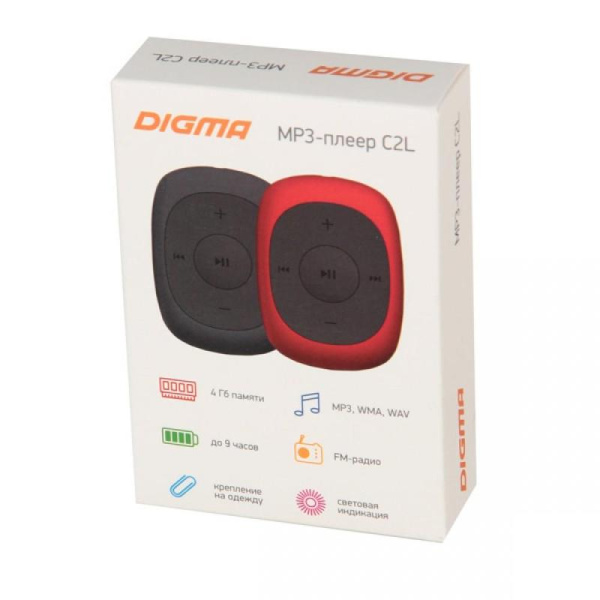MP3 плеер Digma C2L 4 ГБ серый (C2LG)