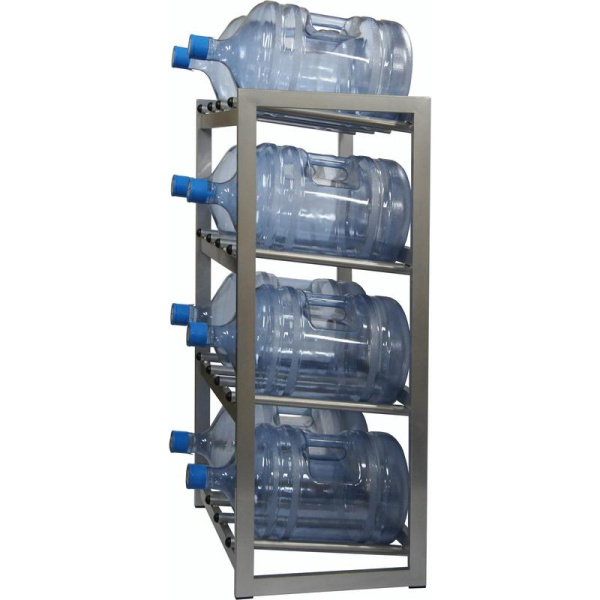 Стеллаж для бутилированной воды Бомис-8Р на 8 тар по 19л металлик