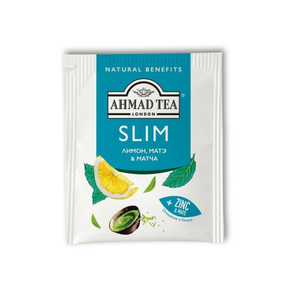 Чай Ahmad Tea Slim травяной лимон/матэ/матча 20 пакетиков
