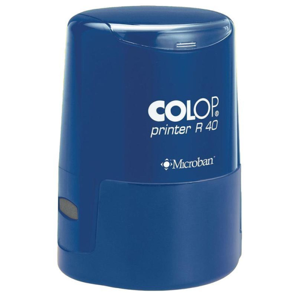 Оснастка для печати круглая Colop Printer R40 Microban 40 мм с крышкой  синяя