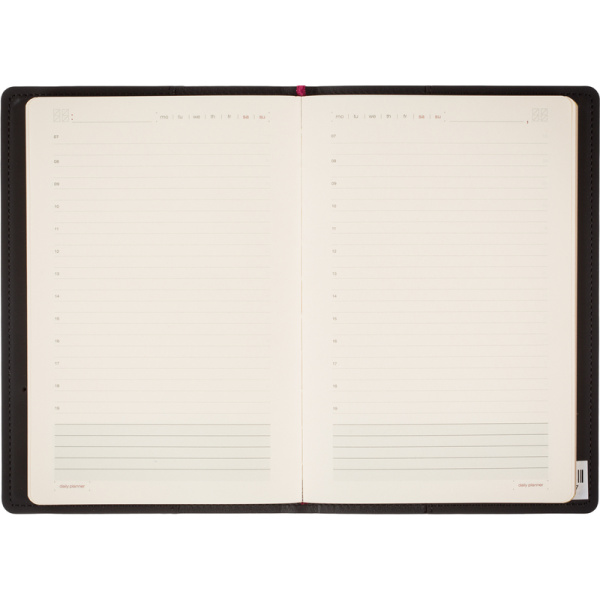 Ежедневник недатированный Bruno Visconti Oxford искусственная кожа А5  136 листов черный (золотой обрез, 150х222 мм)