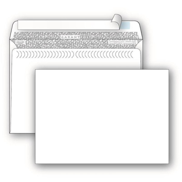 Конверт почтовый Garantpost C4 (229x324 мм) белый удаляемая лента (250 штук в упаковке)
