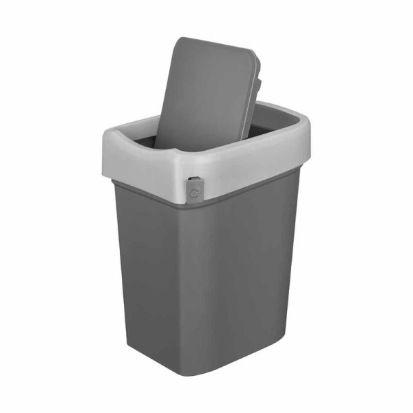 Контейнер для мусора Econova Smart Bin 10 л пластик серый  (19.8x24.5x34.5 см)