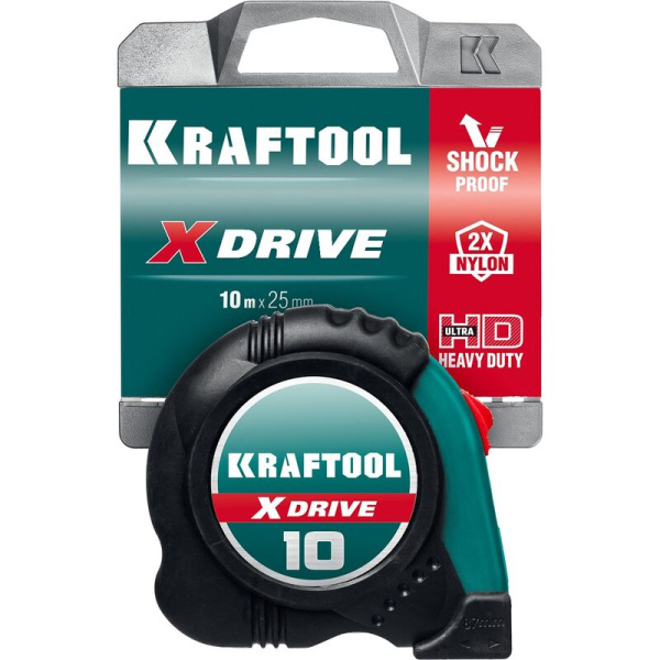 Рулетка измерительная Kraftool X-Drive 10 м х 25 мм сталь (34122-10)