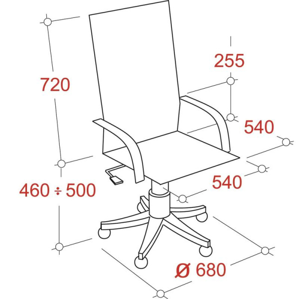Кресло для руководителя Easy Chair 604 ML  черное (натуральная кожа с компаньоном, пластик)