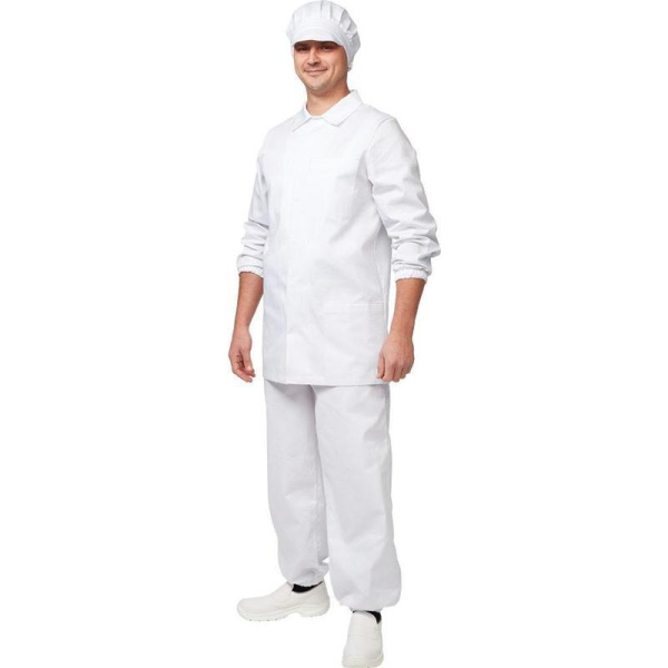 Куртка для пищевого производства мужская у17-КУ белая (размер 44-46 рост 170-176)