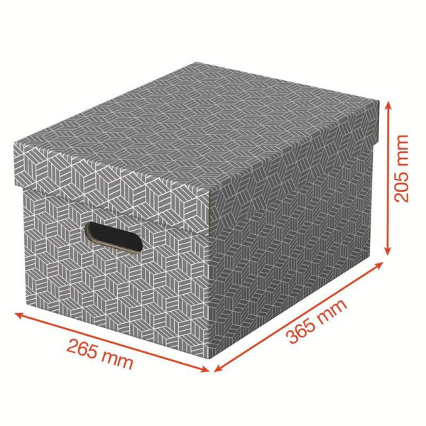 Короб архивный гофрокартон Esselte 365х265х205 мм с крышкой серый (3   штуки в упаковке)