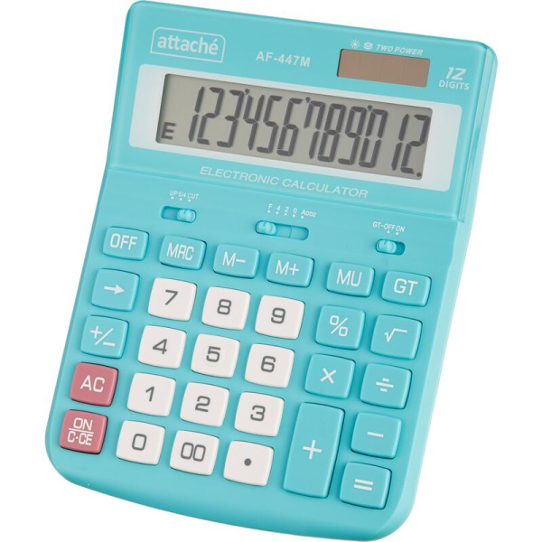 Калькулятор настольный Attache AF-447M 12-разрядный мятный/белый  198x153x42 мм