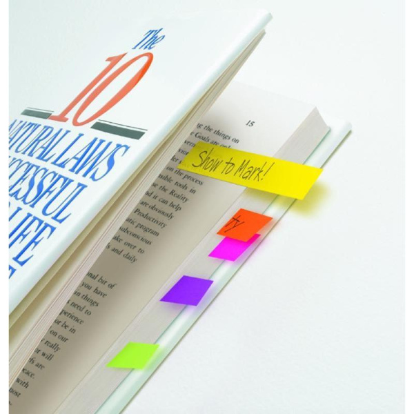 Клейкие закладки Post-it бумажные 10 цветов по 50 листов 12.7х44.5 мм