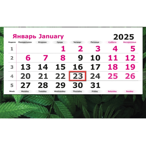 Календарь настенный 3-х блочный 2025 год Зеленая Змея (30.5х78 см)