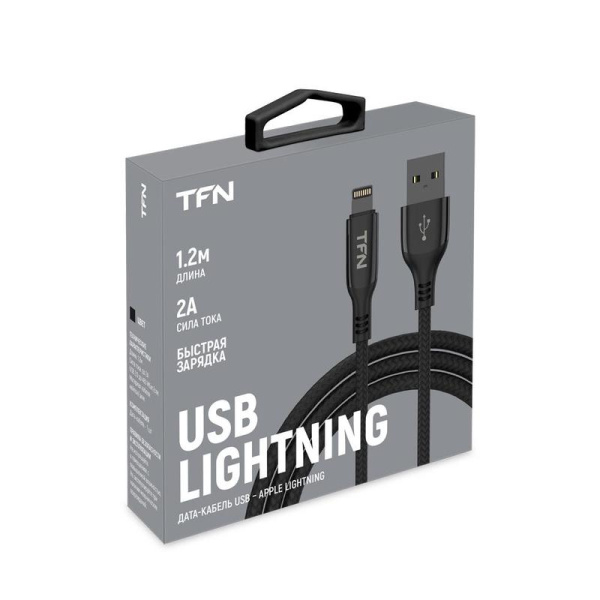Кабель TFN USB A - Lightning 1.2 метра (TFN-C-BLZ-AL1M-BK)