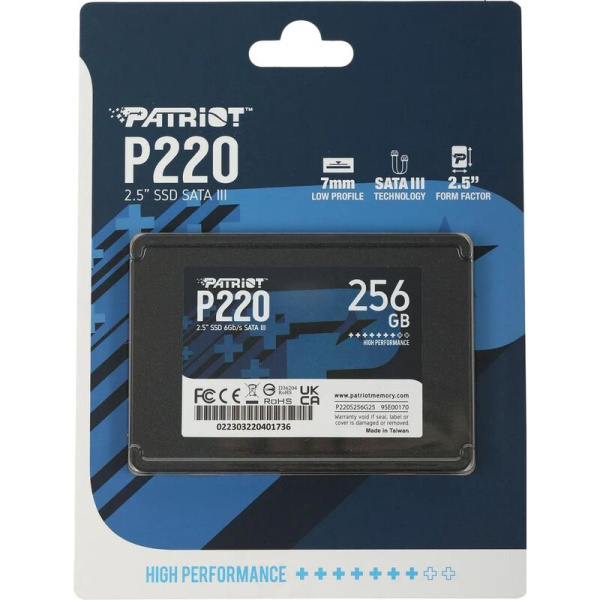 SSD накопитель Patriot Memory P220 256 ГБ (P220S256G25)