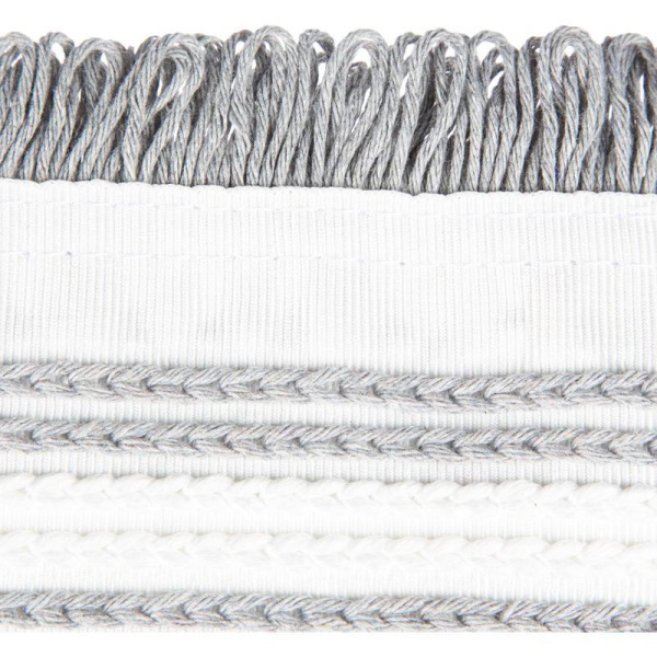 Насадка МОП для швабры-флаундера (плоской) Кадыйская мануфактура Трио  микрофибра/хлопок 40x14.3 см белая/серая