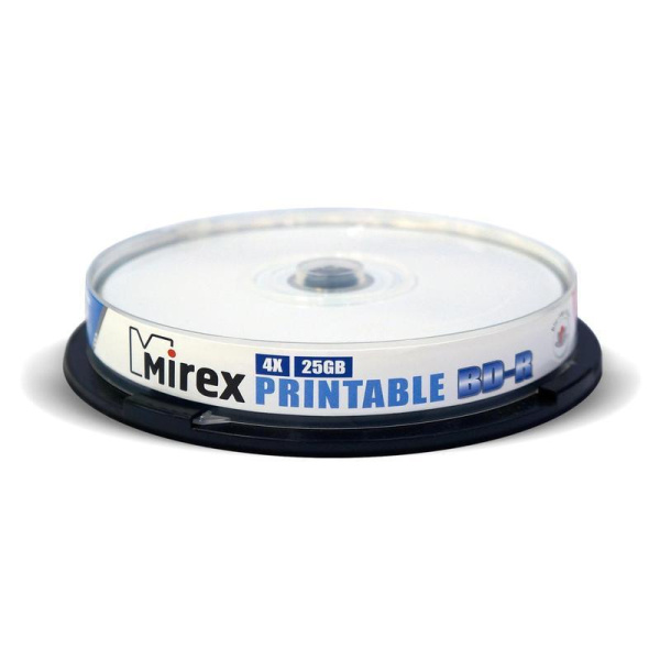 Диск Blu-ray BD-R Printable 4x Mirex Cake/10 UL141008A4L