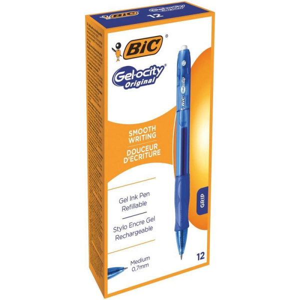 Ручка гелевая автоматическая Bic Gelocity Original синяя (толщина линии 0.35 мм)