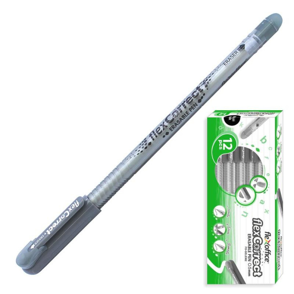 Ручка гелевая со стираемыми чернилами Flexoffice черный (толщина линии  0.5 мм)