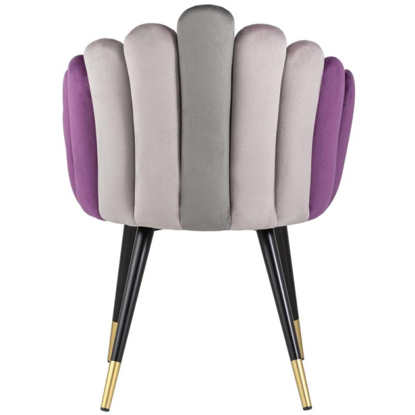 Стул-кресло для столовых Камелия фиолетовый/розовый/серый (велюр/металл)
