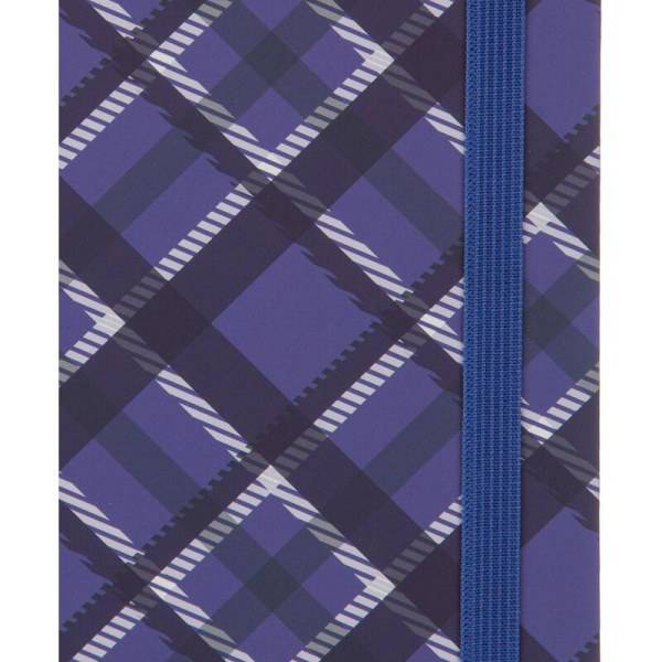 Ежедневник недатированный Attache Tartan 7БЦ Soft Touch А5 128 листов синий с  фиксирующей резинкой