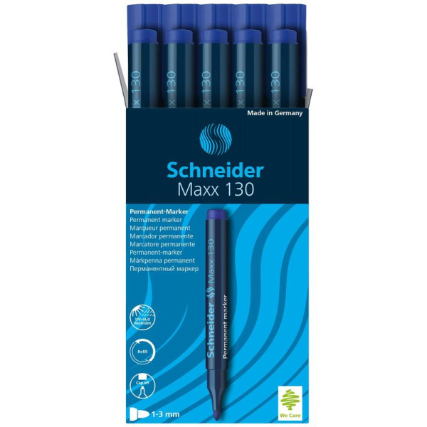 Маркер перманентный Schneider синий (толщина линии 1-3 мм)