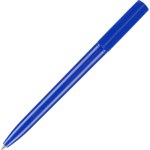 Ручка шариковая автоматическая синяя (синий корпус, толщина линии 0.7  мм)