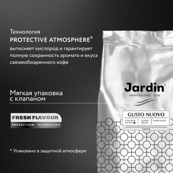 Кофе в зернах Jardin Gusto Nuovo 100% арабика 1 кг (пакет)