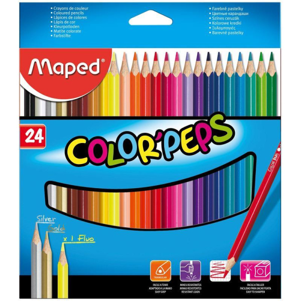 Карандаши цветные Maped, 24 цвета