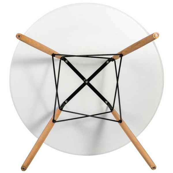Стол обеденный Eames DSW (круглый, белый/бук, d1000х740 мм)