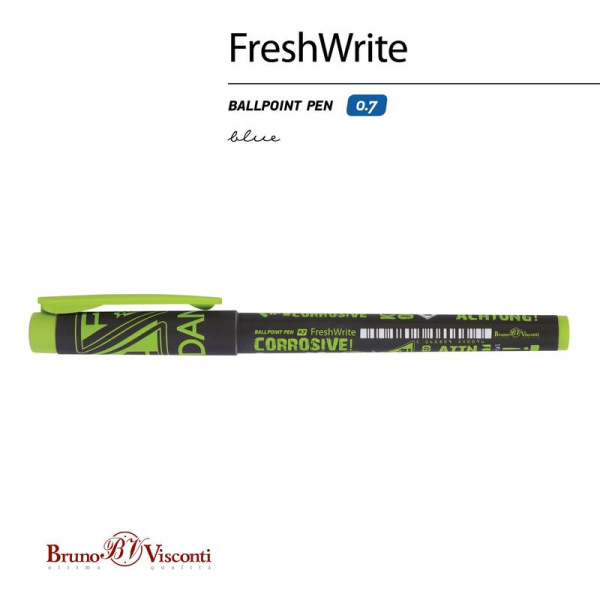 Ручка шариковая неавтоматическая Bruno Visconti FreshWrite Едкое  вещество синяя (толщина линии 0.5 мм)