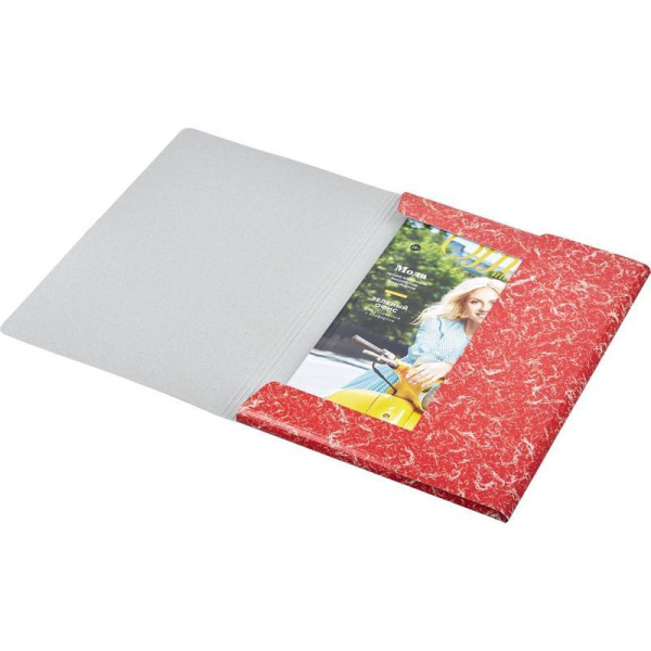 Папка на резинках Attache картонная красная (370 г/кв.м, до 200 листов)